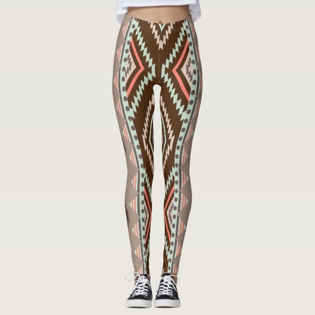 Aztec Boho Workout Gym Yoga Pants for Women #111 (Front)