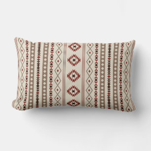 Aztec Browns Rust Cream Mixed Motifs V Pattern Lumbar Cushion