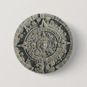 Aztec Calendar 6 Cm Round Badge