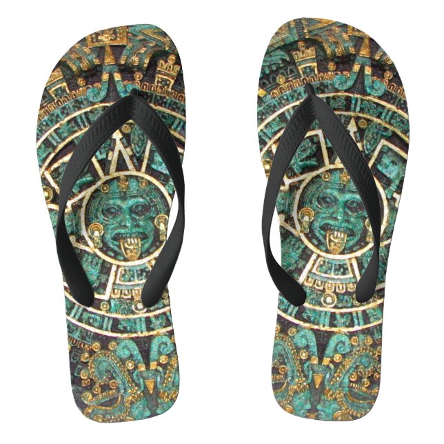 Aztec calendar jandals (Footbed)