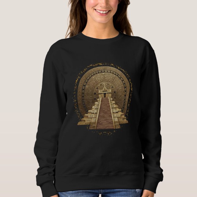 Aztec Calendar Mayan Indigenous Mexican Aztec Jagu Sweatshirt (Front)