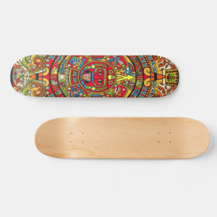 Aztec calendar skateboard