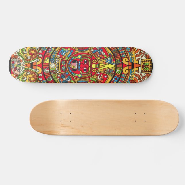 Aztec calendar skateboard (Horz)