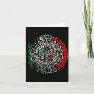 Aztec Calendar Sun Stone Mexican Art Carving Maya  Card