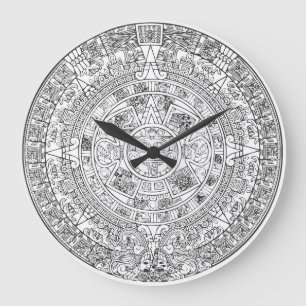 Aztec Calendar Vector all Clock