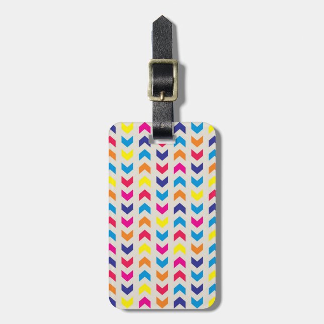 Aztec Chevron colourful Luggage Tag (Front Vertical)