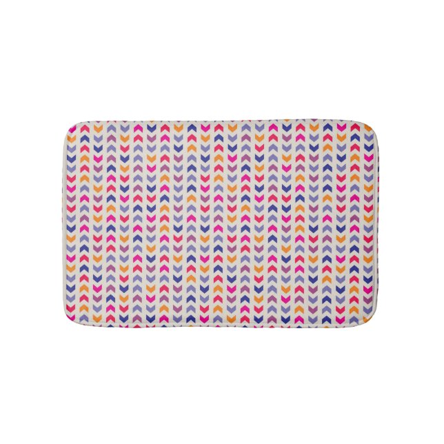 Aztec Chevron colourful pattern Bath Mat (Front)