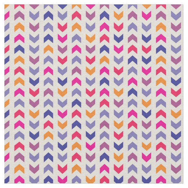 Aztec Chevron colourful pattern Fabric (Close Up)
