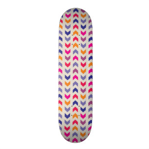 Aztec Chevron colourful pattern Skateboard