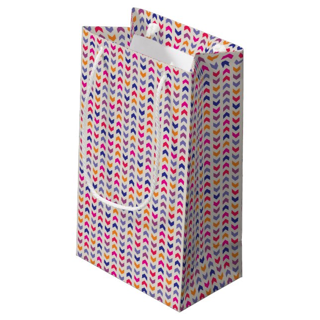 Aztec Chevron colourful pattern Small Gift Bag (Back Angled)