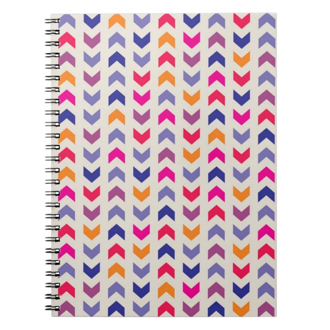 Aztec Chevron colourful pattern Spiral Notebook (Front)