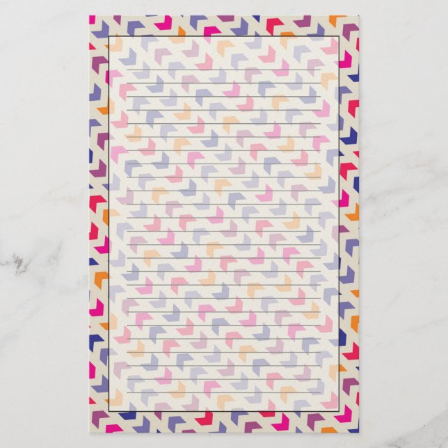 Aztec Chevron colourful pattern Stationery (Front)