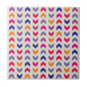 Aztec Chevron colourful pattern Tile