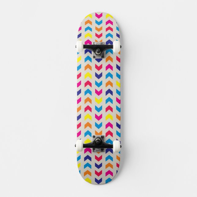 Aztec Chevron colourful Skateboard (Front)