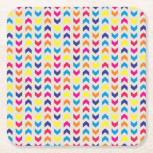 Aztec Chevron colourful Square Paper Coaster