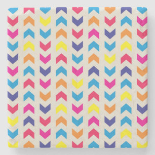 Aztec Chevron colourful Stone Coaster