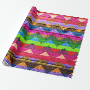 Aztec Chevron Wood Abstract Art #4 Wrapping Paper