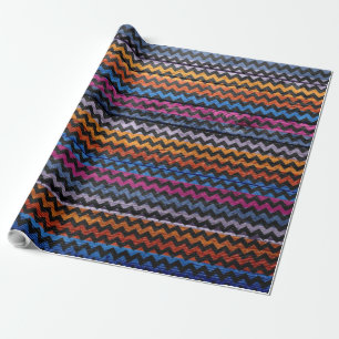 Aztec Chevron Wood Abstract Art #5 Wrapping Paper