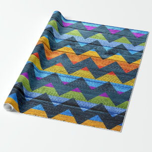 Aztec Chevron Wood Abstract Art #6 Wrapping Paper