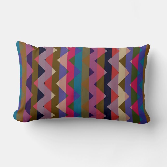 Aztec Chevron Zigzag Stripe Pattern 10 Lumbar Cushion (Front)