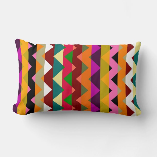 Aztec Chevron Zigzag Stripe Pattern 12 Lumbar Cushion (Front)