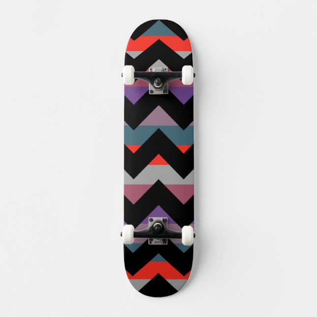 Aztec Chevron Zigzag Stripe Pattern 4 Skateboard (Front)
