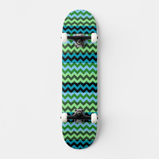 Aztec Chevron Zigzag Stripe Pattern 6 Skateboard (Front)