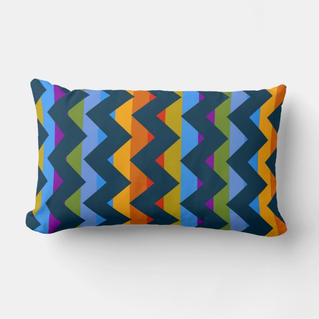 Aztec Chevron Zigzag Stripe Pattern 9 Lumbar Cushion (Front)
