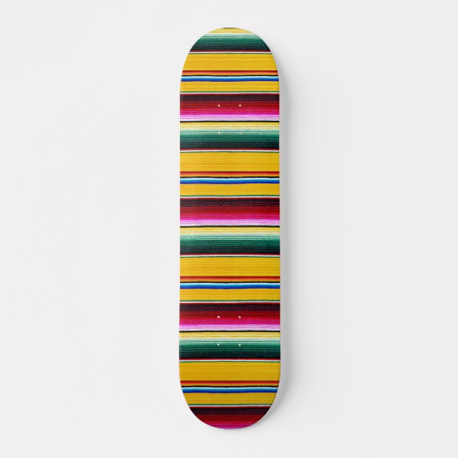 Aztec Coloured Stripped Skateboard (Front)