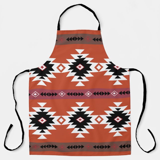 Aztec Colourful Geometric Pattern  Apron (Front)