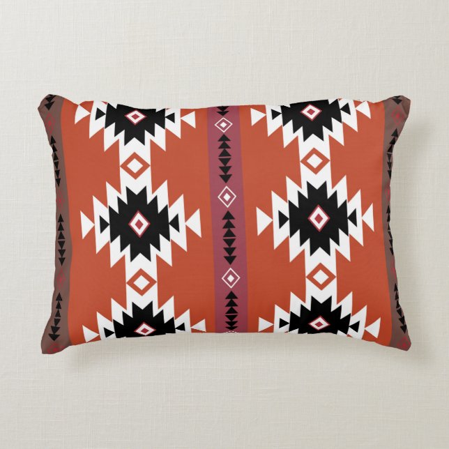 Aztec Colourful Geometric Pattern  Decorative Cushion (Front)
