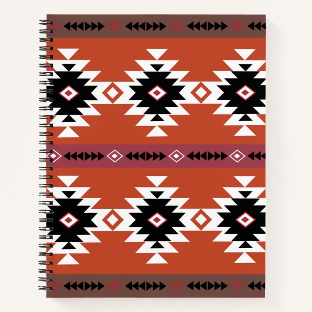 Aztec Colourful Geometric Pattern  Notebook (Front)
