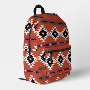 Aztec Colourful Geometric Pattern  Printed Backpack