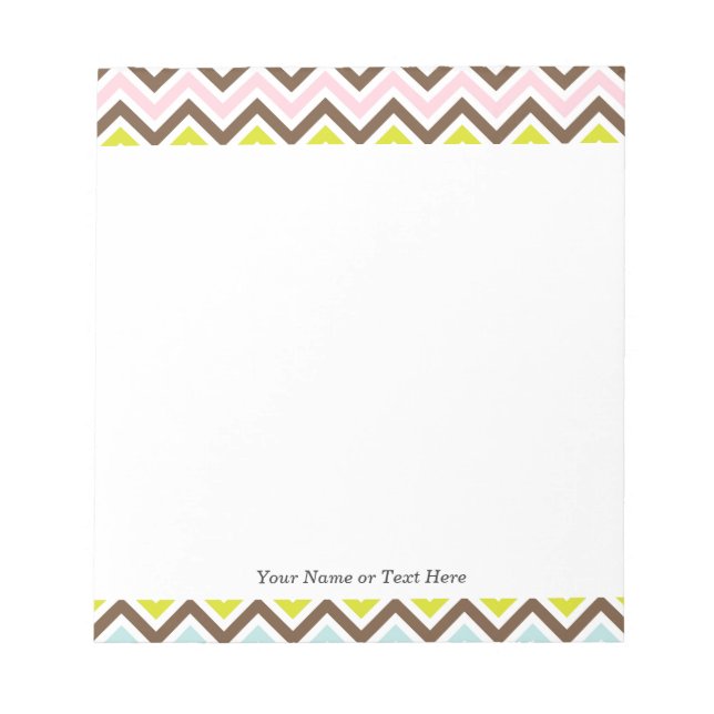 Aztec Colours - Chic Chevron Zigzag Pattern Notepad (Front)
