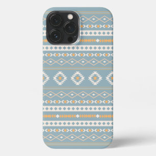 Aztec Cream Orange Blue Mixed Motif Pattern iPhone 13 Pro Max Case