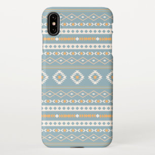 Aztec Cream Orange Blue Mixed Motif Pattern iPhone XS Max Case