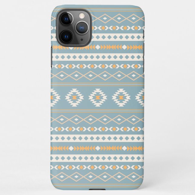 Aztec Cream Orange Blue Mixed Motif Pattern iPhone Case (Back)
