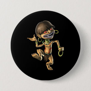 Aztec Creature Chaneque 7.5 Cm Round Badge