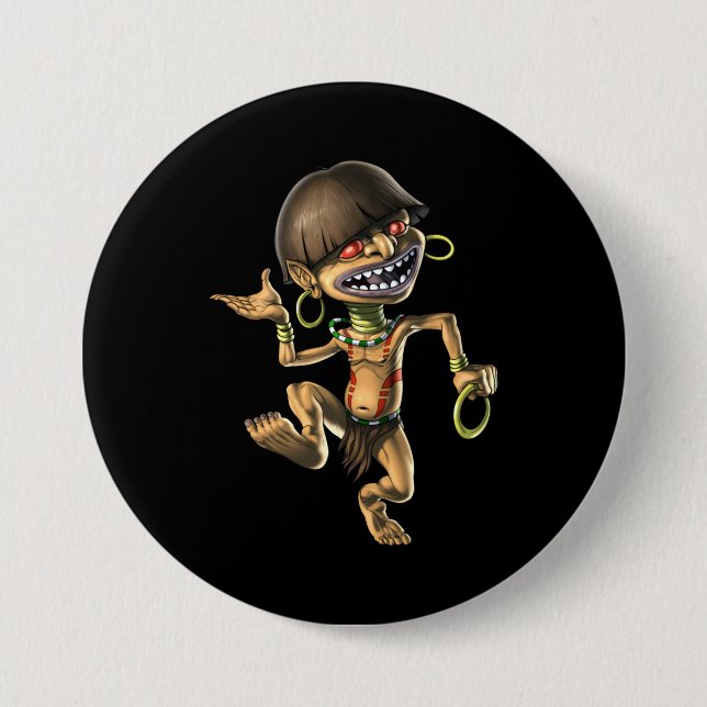 Aztec Creature Chaneque 7.5 Cm Round Badge (Front)