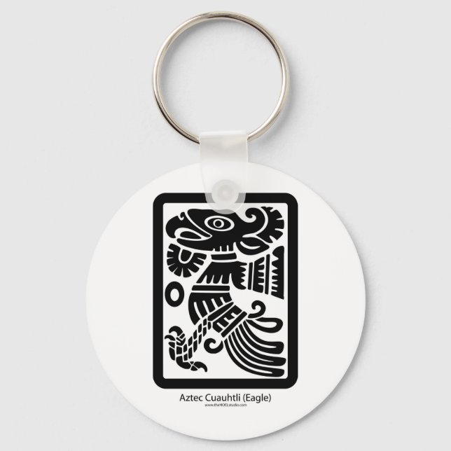 Aztec Cuauhtli - Eagle (Black) Keychain (Front)