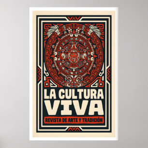 Aztec Culture Wall Art - Bold Red and Black