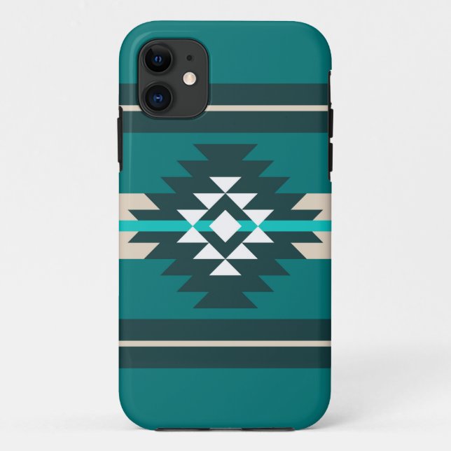 Aztec design in turquoise colour Case-Mate iPhone case (Back)