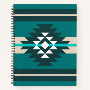 Aztec design in turquoise colour notebook