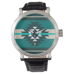 Aztec design in turquoise colour watch