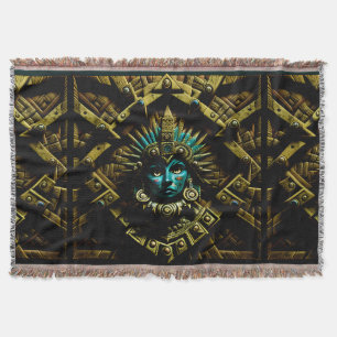 Aztec Design Pattern Two Throw Blanket