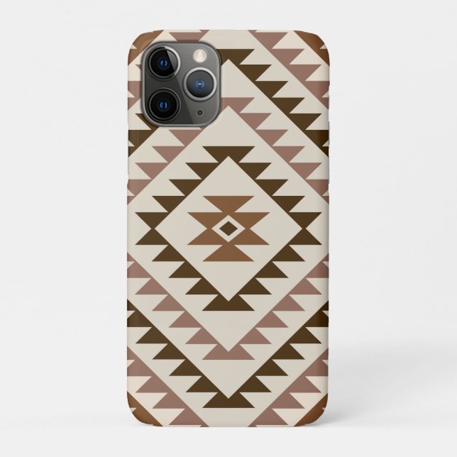 Aztec Diamond Motif Design Browns+Cream Case-Mate iPhone Case (Back)