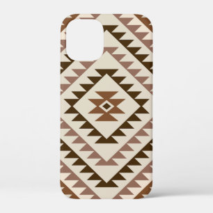 Aztec Diamond Motif Design Browns+Cream iPhone 12 Mini Case