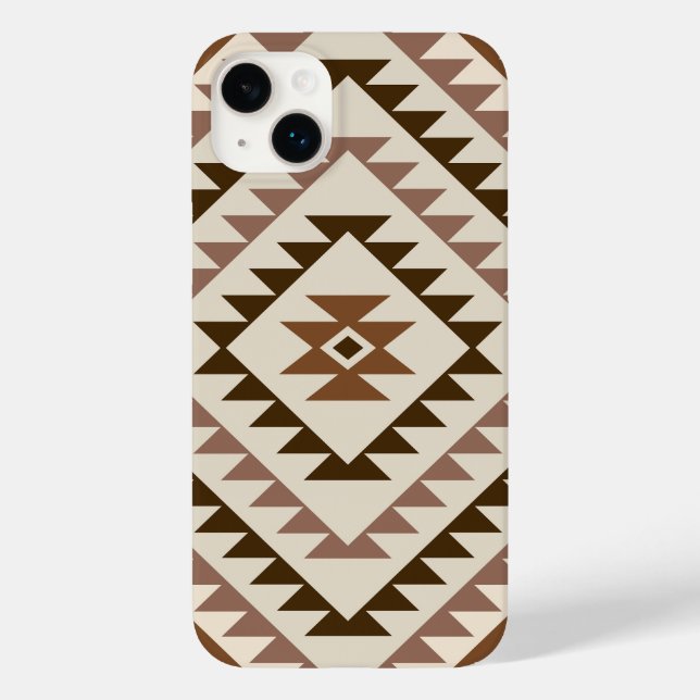 Aztec Diamond Motif Design Browns+Cream Case-Mate iPhone Case (Back)