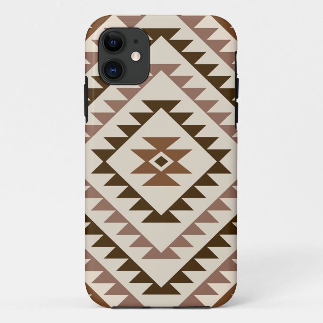 Aztec Diamond Motif Design Browns+Cream Case-Mate iPhone Case (Back)