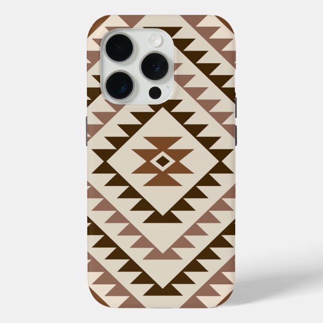 Aztec Diamond Motif Design Browns+Cream Case-Mate iPhone Case (Back)